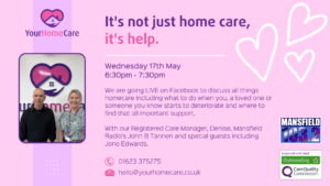 Facebook event cover image, detailing the event, with an image of Denise and John