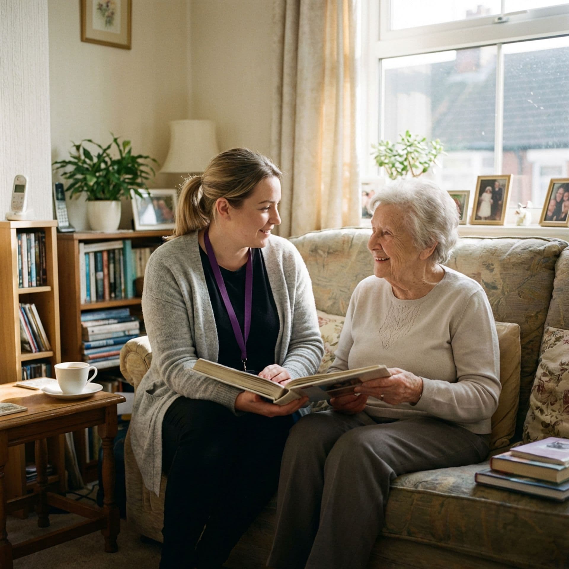 Paul and Scott outside the Your Home Care office in Mansfield